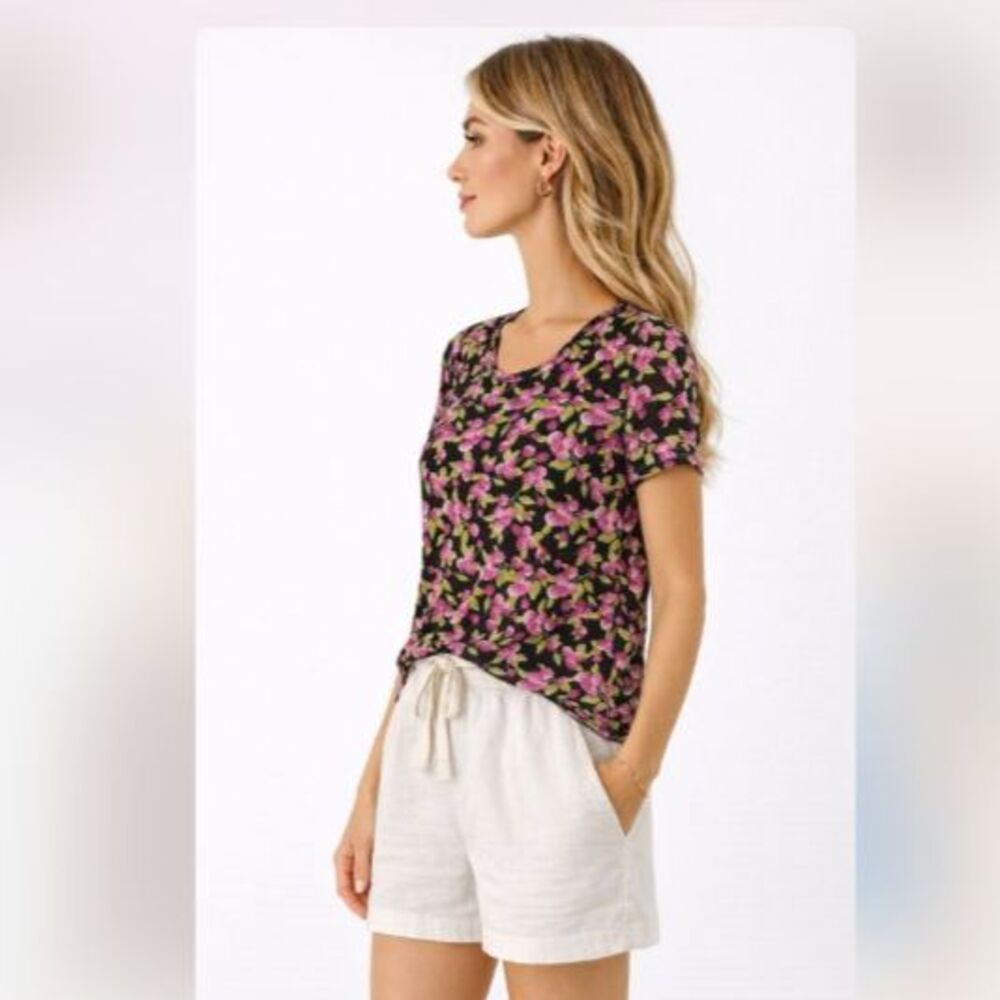 Modcloth Never Too Mesh-Y for Me T-Shirt in Black Raspberry XL NWOT